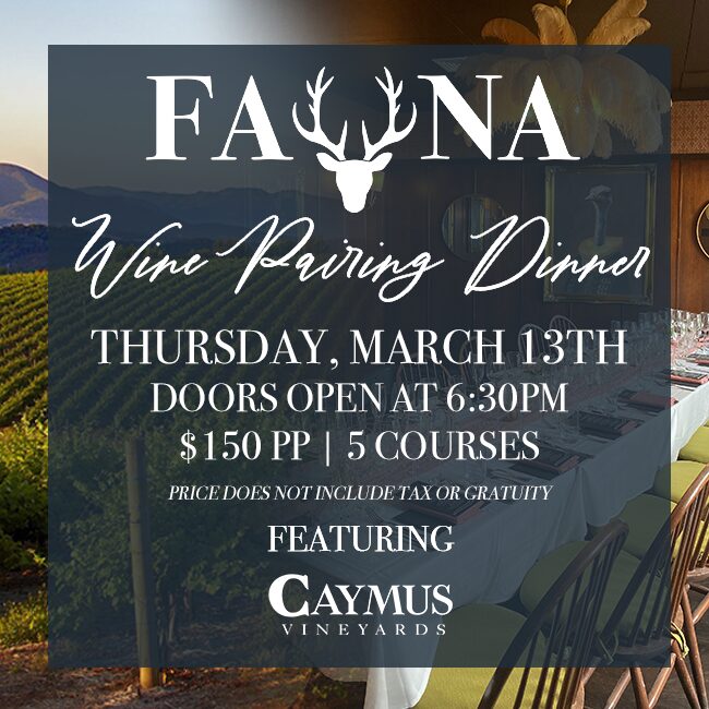 Fauna Caymus Wine Dinner